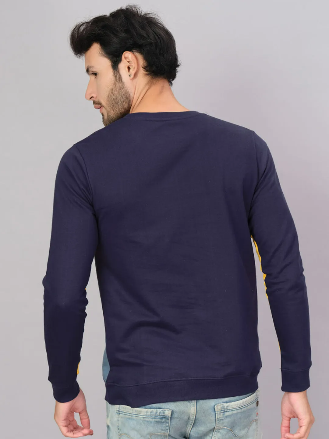 100% Cotton Color Blocked Full Sleeve Sweatshirt