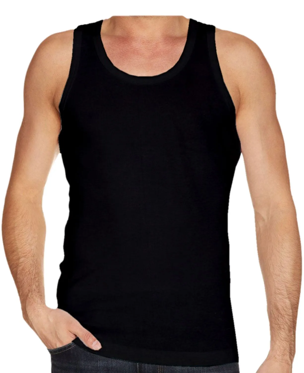 7 Pack Mens Plain Cotton Summer Vest - Assorted