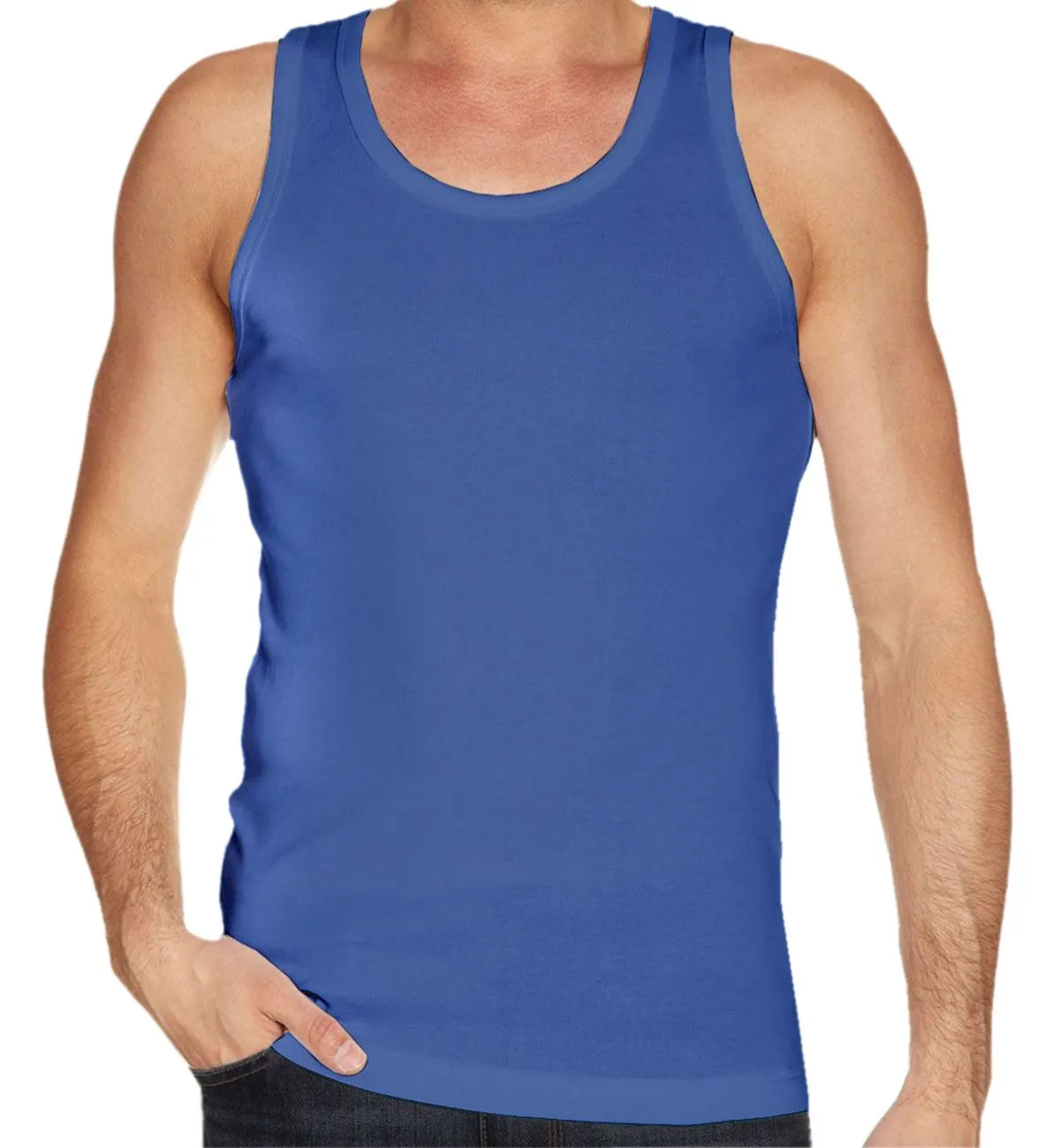 7 Pack Mens Plain Cotton Summer Vest - Assorted