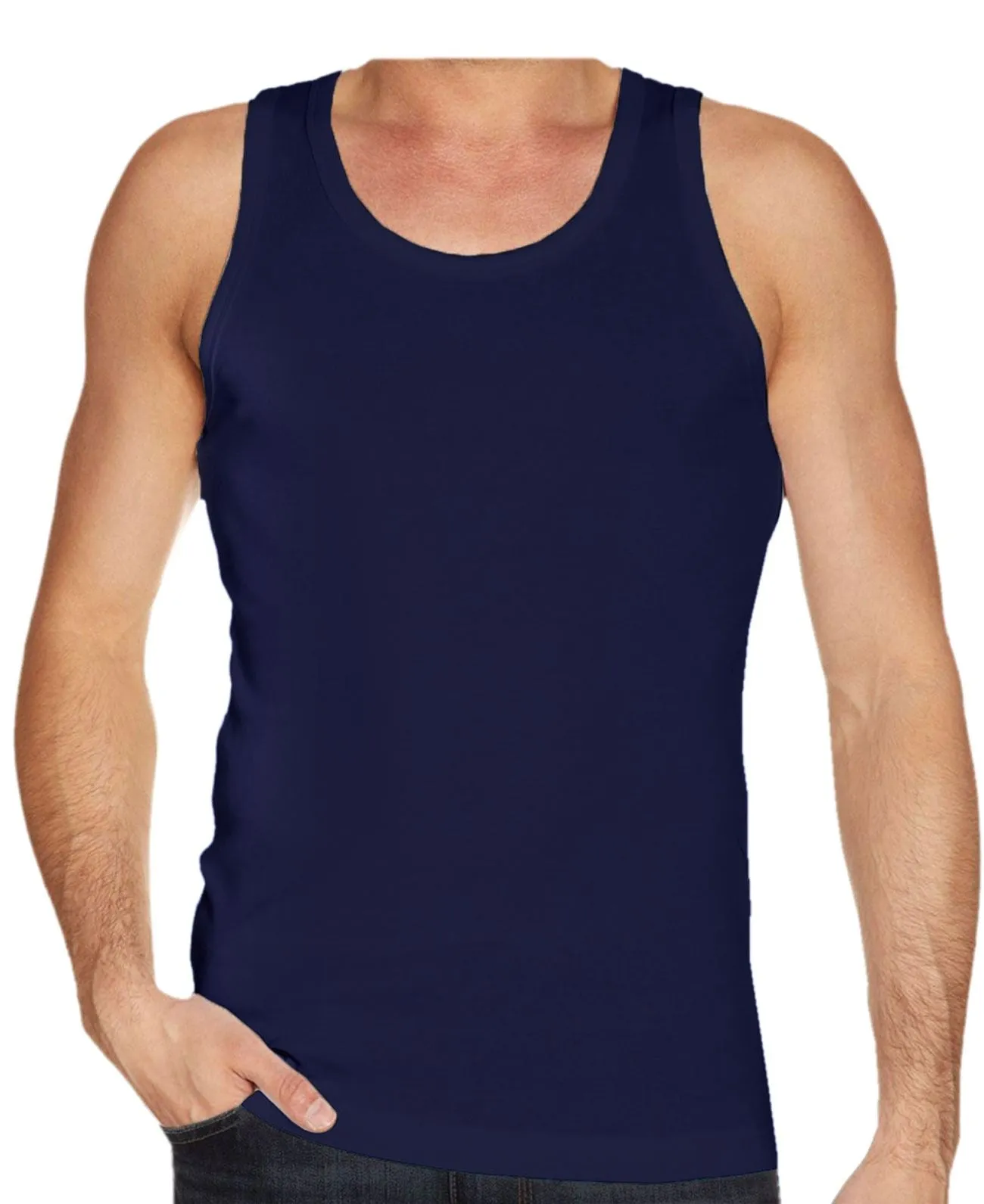 7 Pack Mens Plain Cotton Summer Vest - Assorted