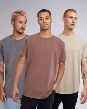 Acid Tail Tee 3 Pack Brown, Charcoal & Sand