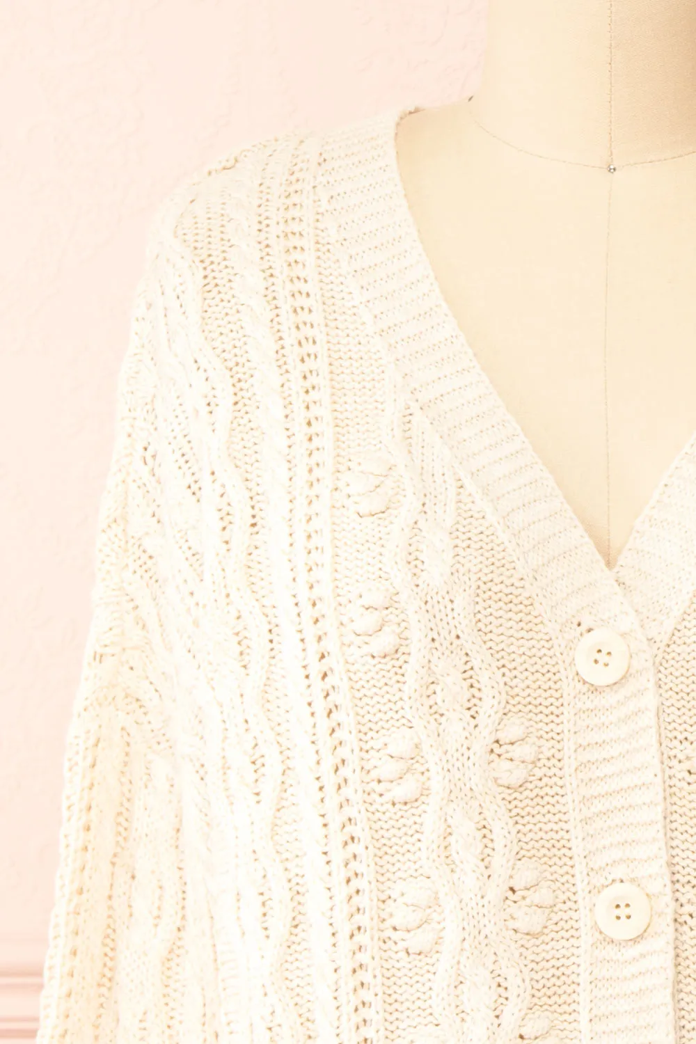 Akao Beige | Cable Knit Cardigan