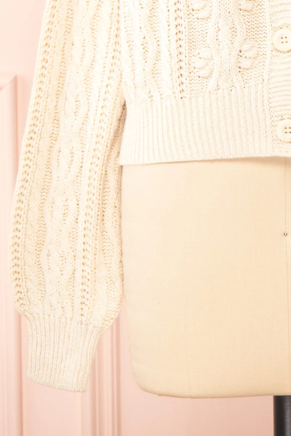 Akao Beige | Cable Knit Cardigan