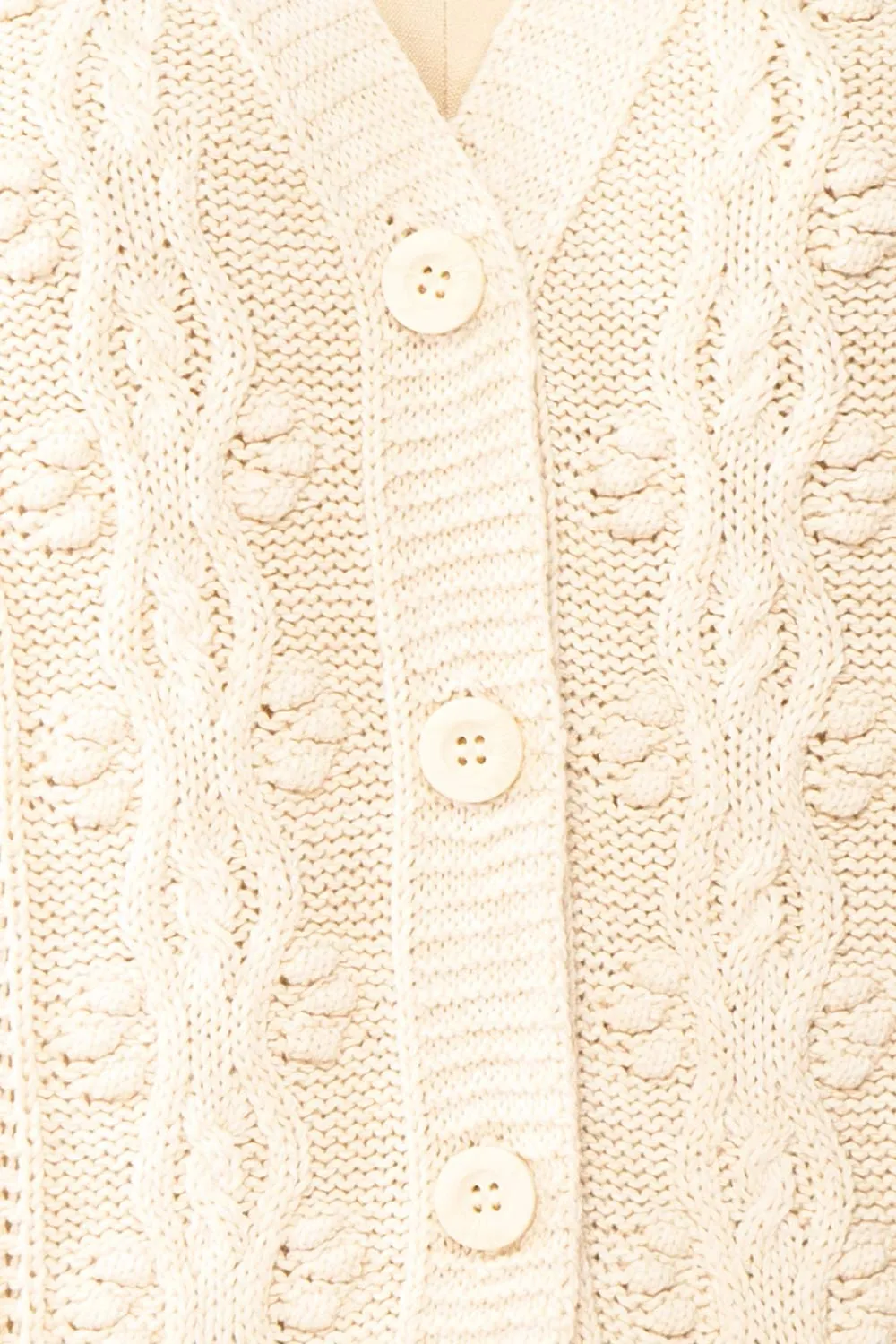 Akao Beige | Cable Knit Cardigan