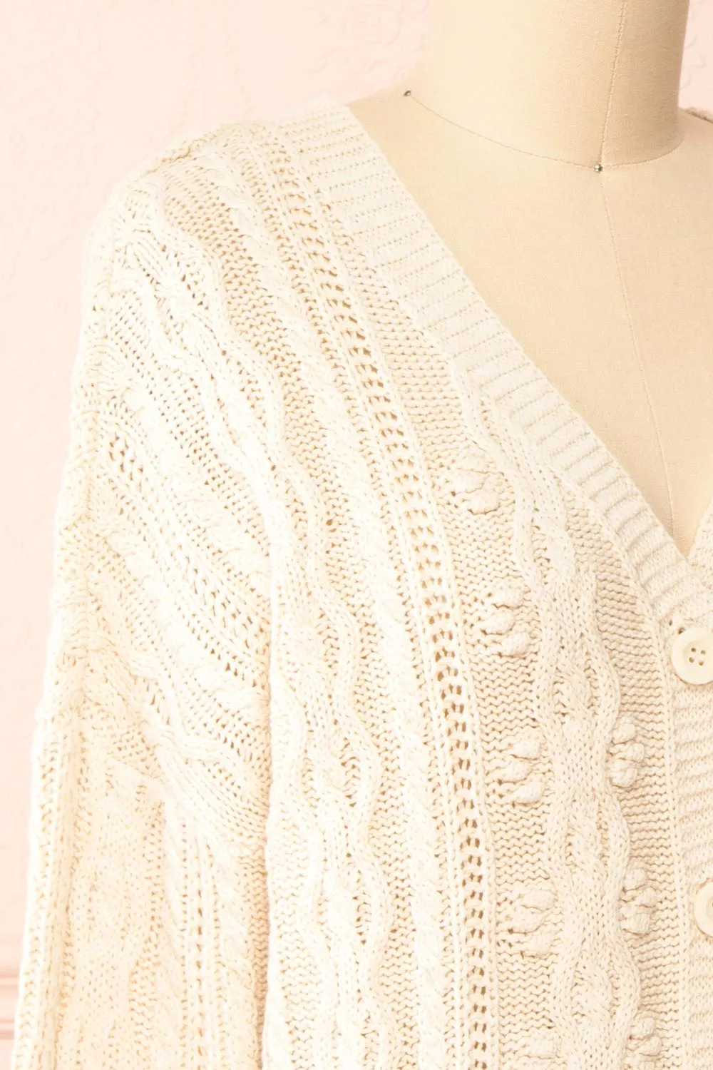 Akao Beige | Cable Knit Cardigan