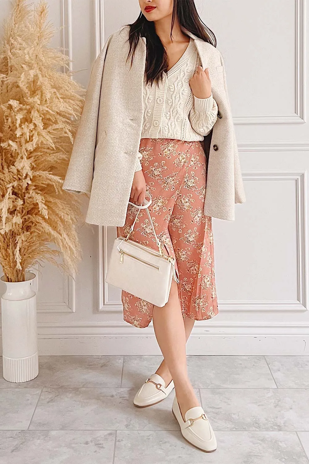 Akao Beige | Cable Knit Cardigan