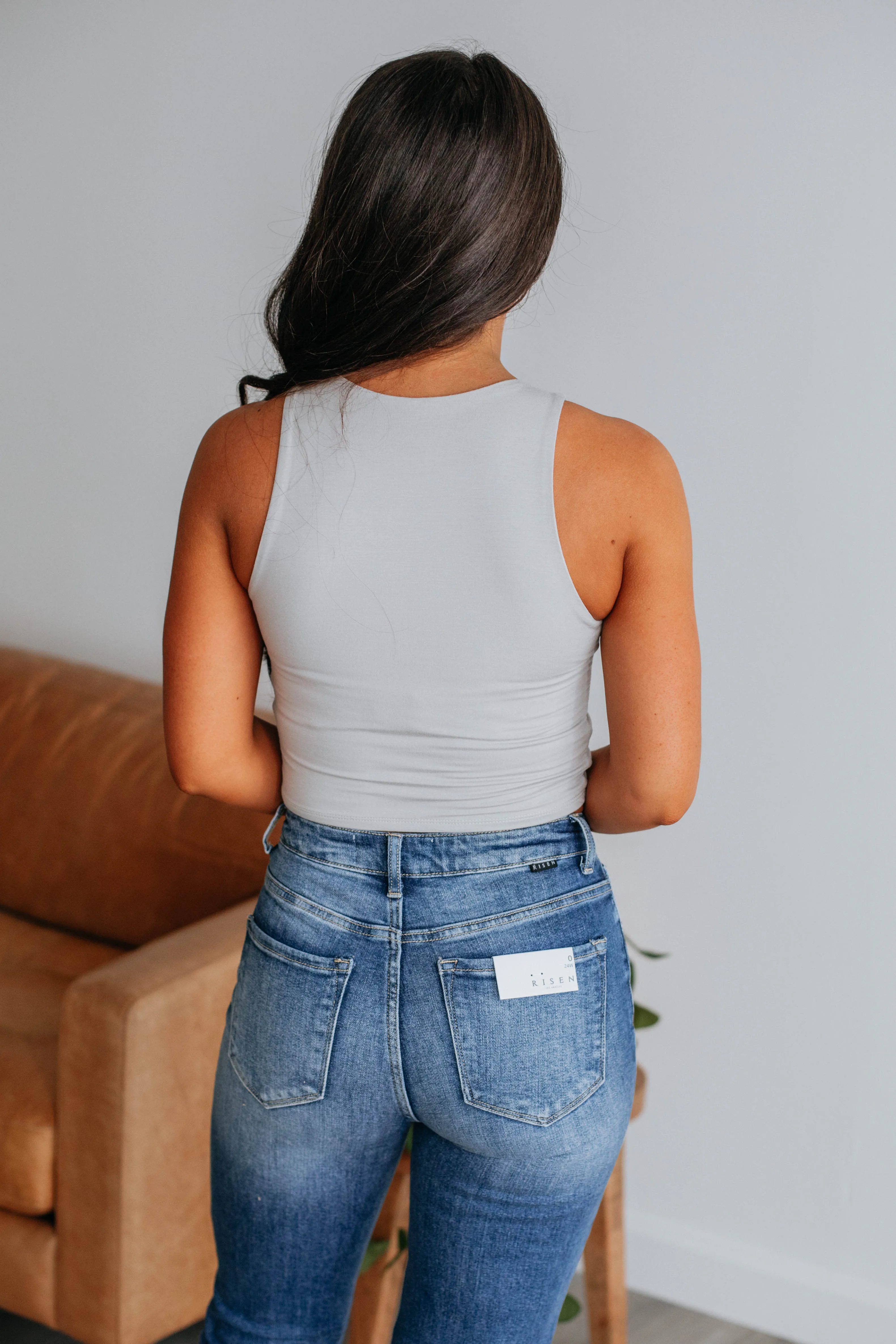Angelina Basic Tank - Pebble