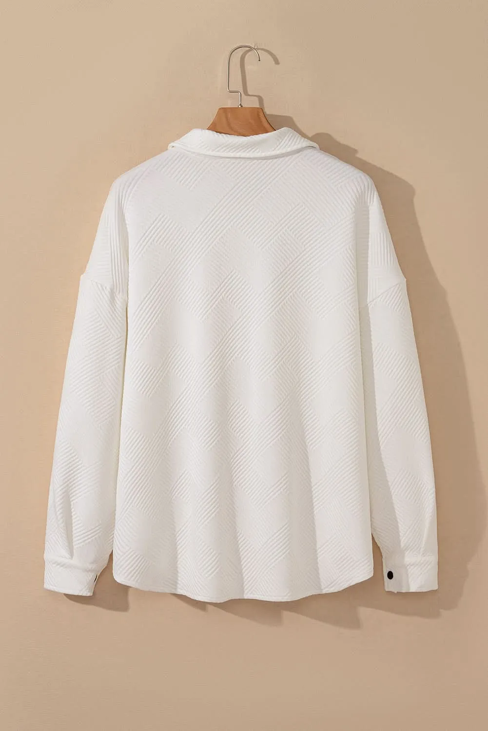 Beige plus size textured jacket