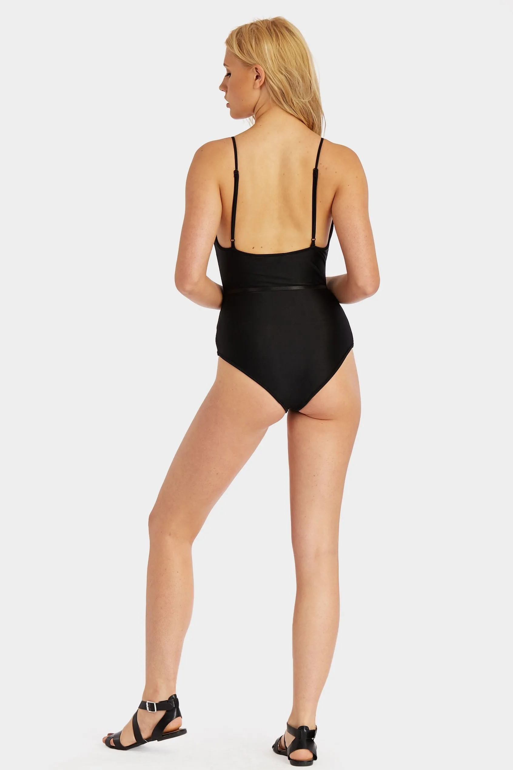 Black Cut-Out Front Swimsuit