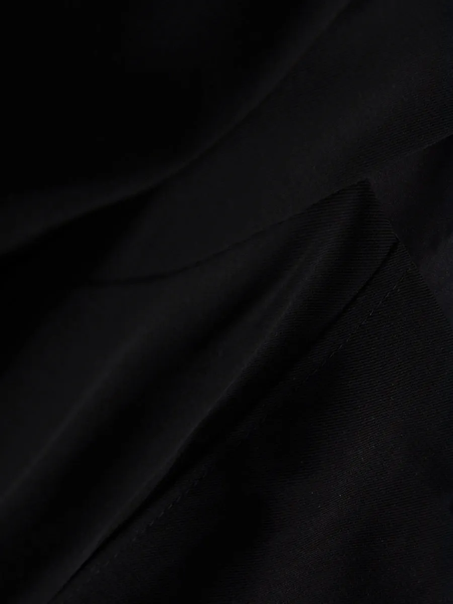 Black Square Collar Fluffy Dress