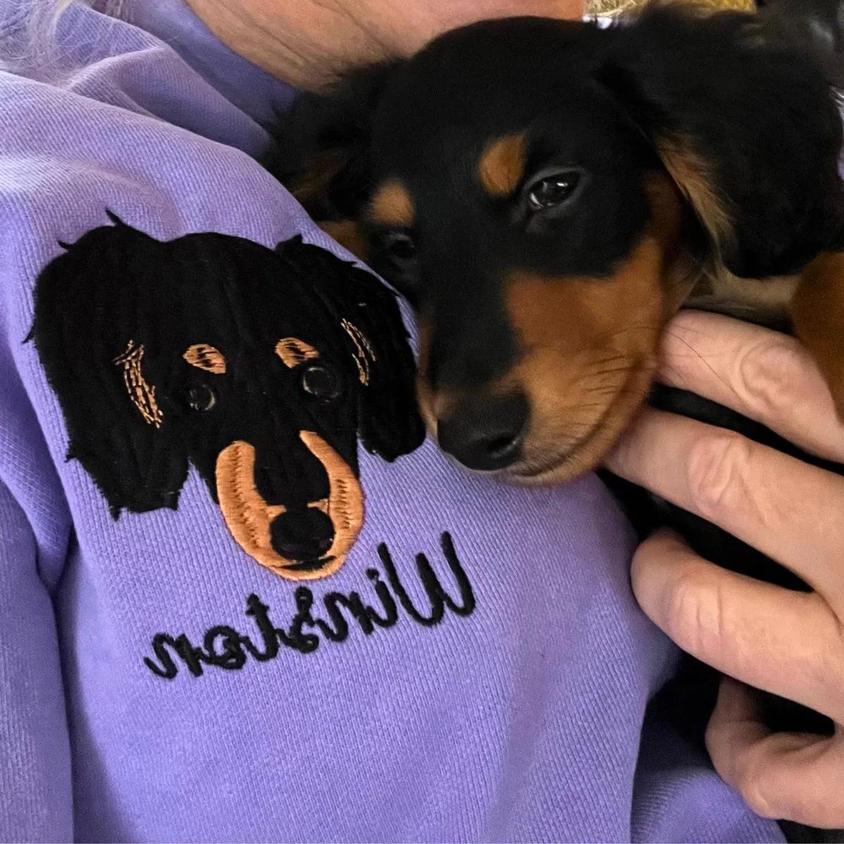 Comfort Color® Custom Embroidered Dog Outline Sweatshirt from Photo