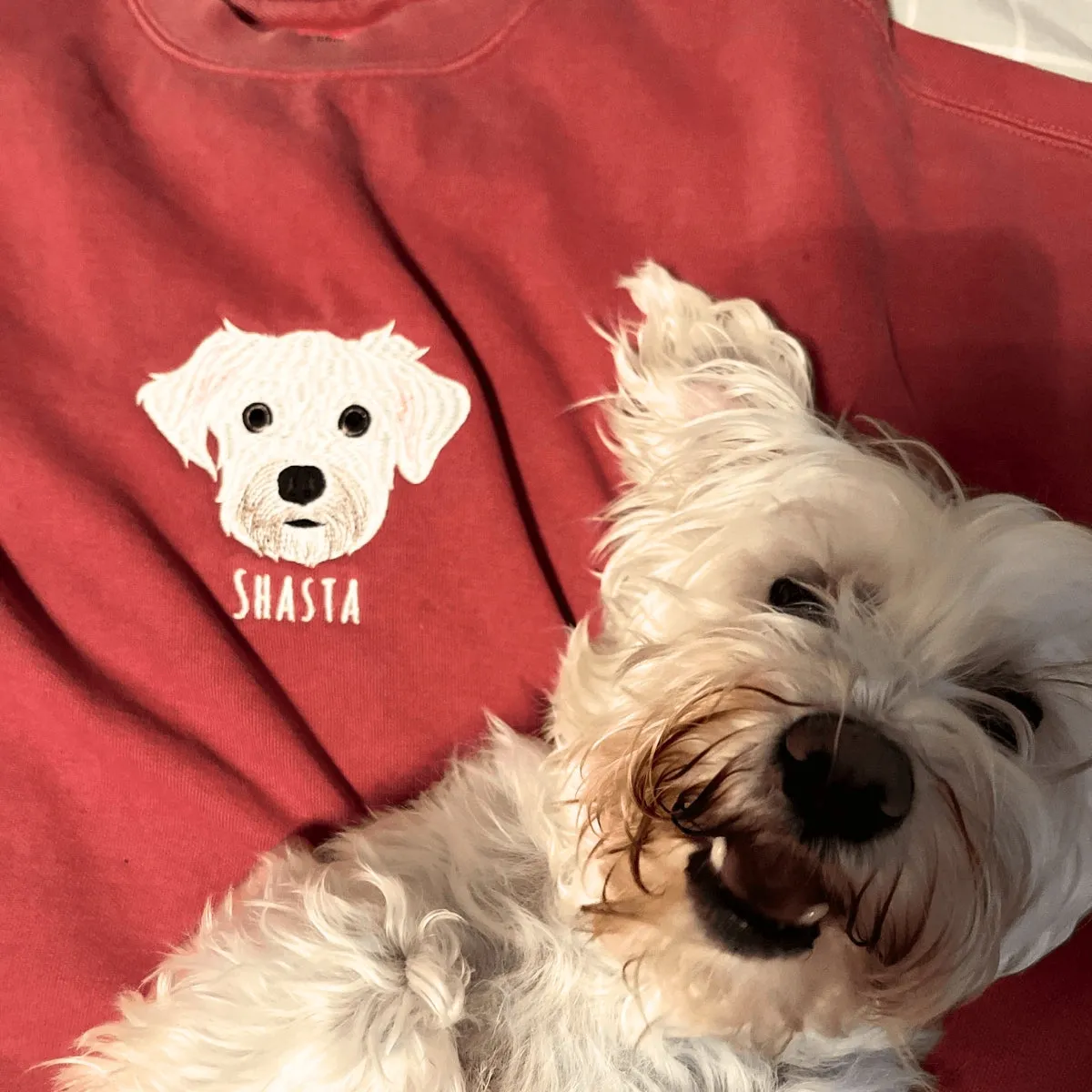 Comfort Color® Custom Embroidered Dog Outline Sweatshirt from Photo