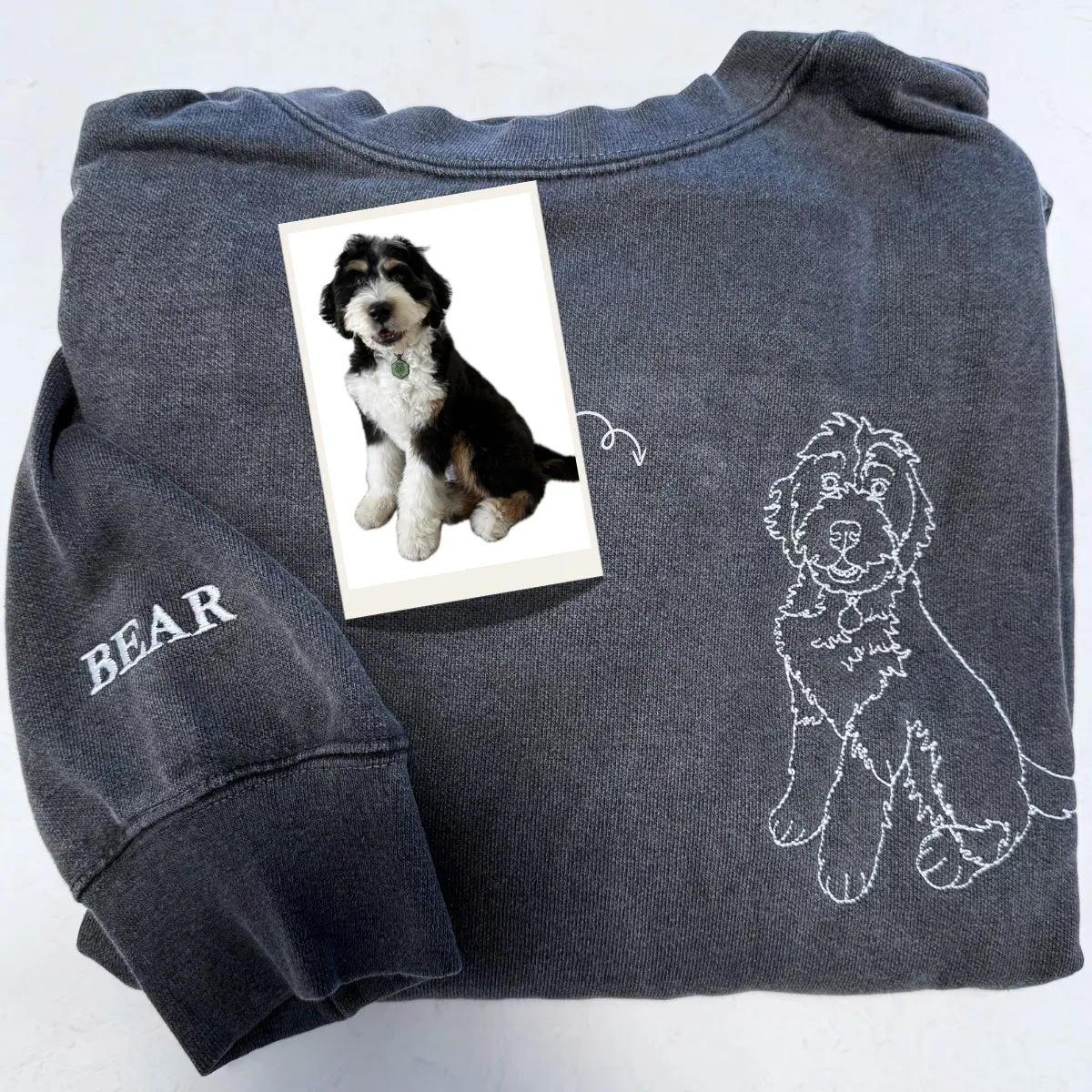 Comfort Color® Custom Embroidered Dog Outline Sweatshirt from Photo