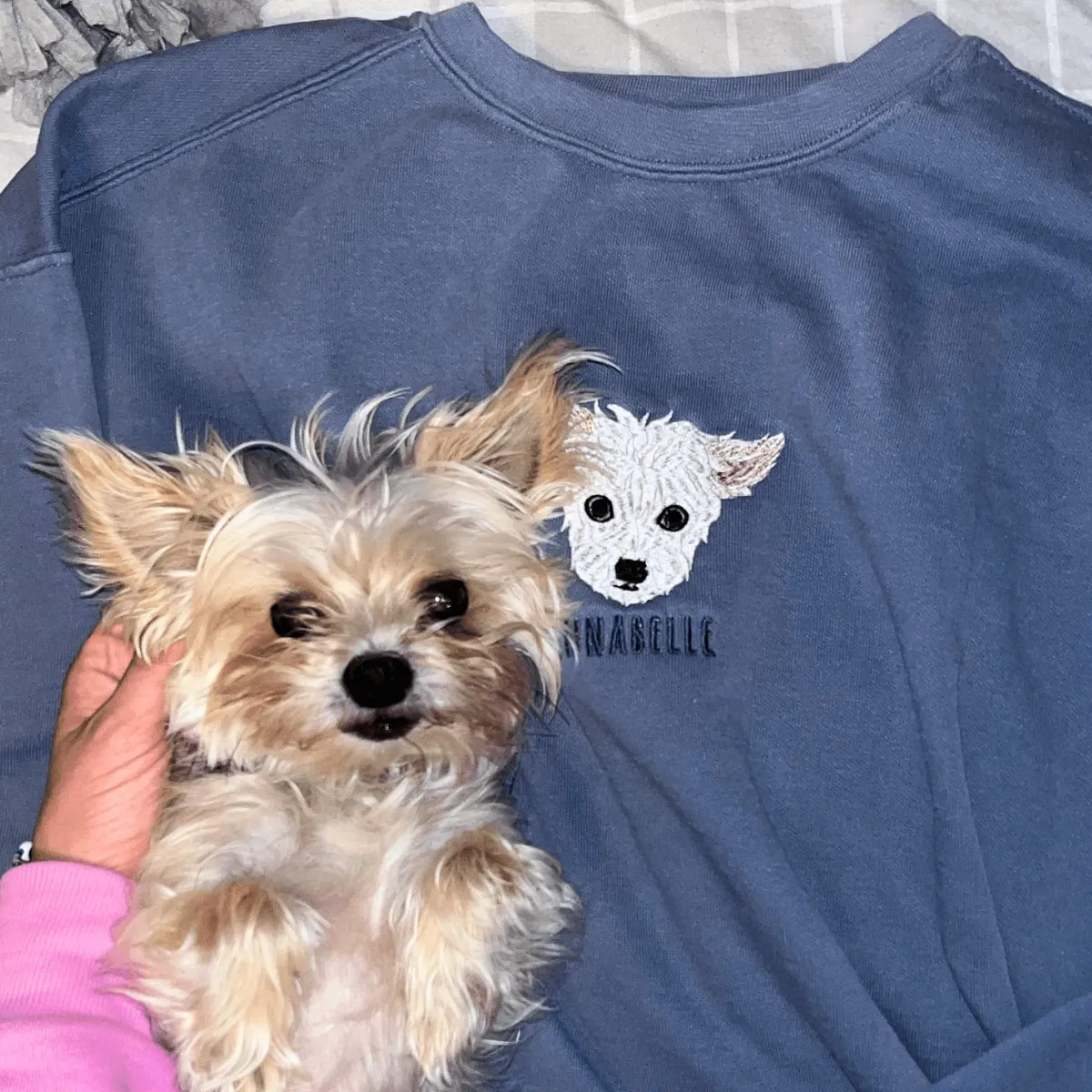 Comfort Color® Custom Embroidered Dog Outline Sweatshirt from Photo