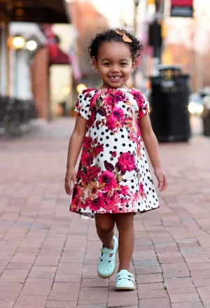 Darling Dottie Spring Peasant Dress