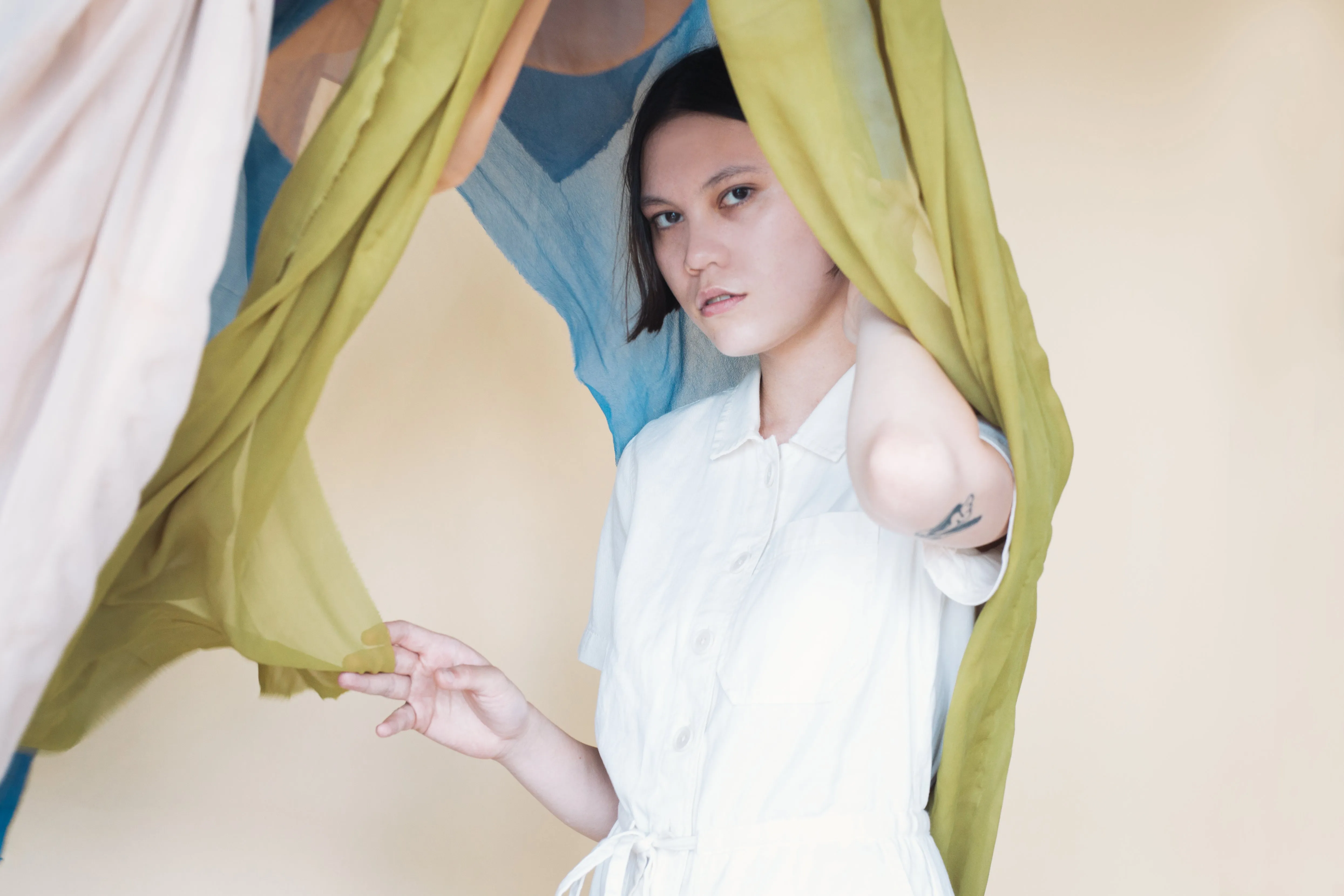 Deep Chartreuse Silk Chiffon Styling Cloth