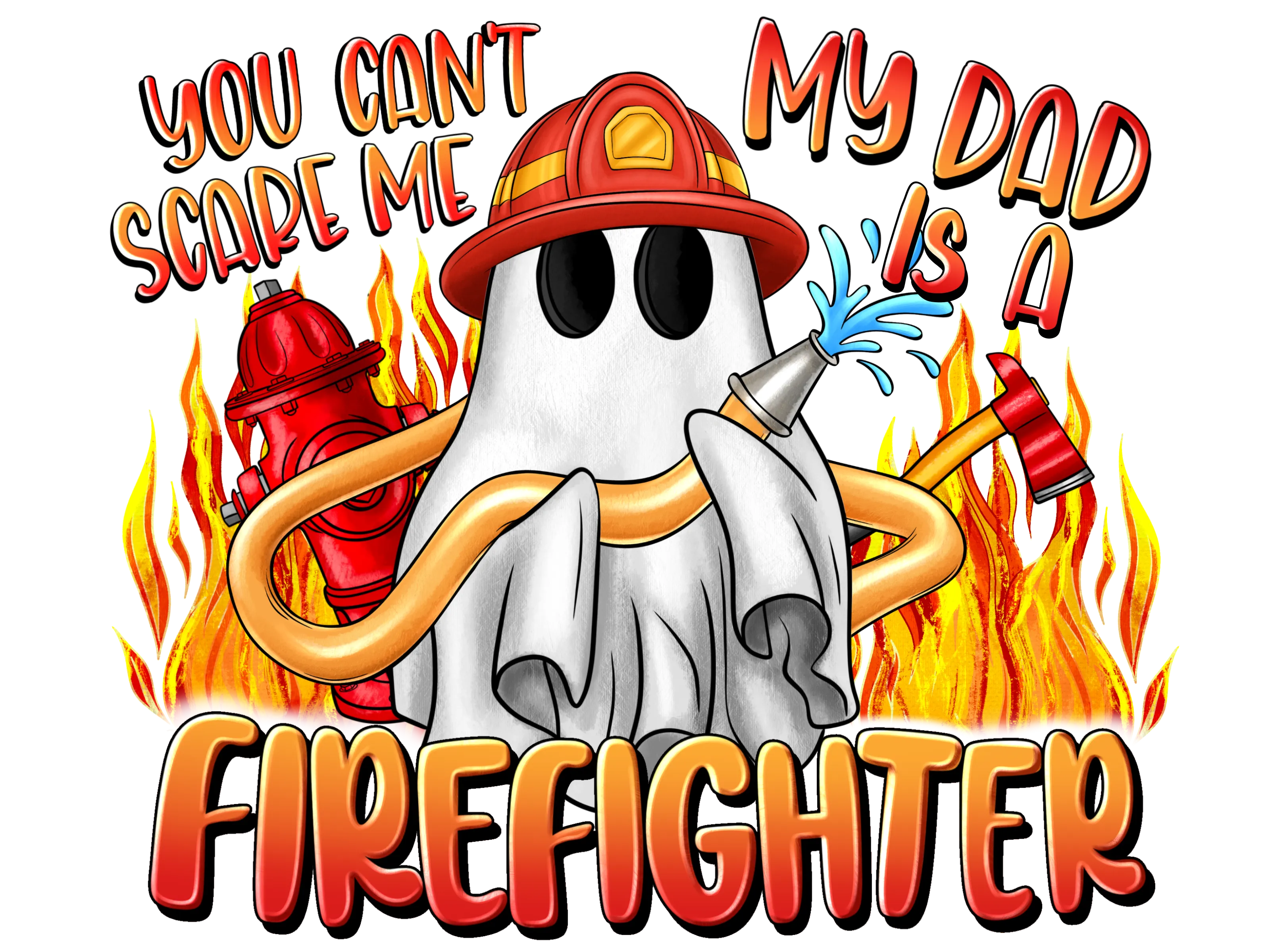 Firefighter heat transfer, press and peel, no shirt