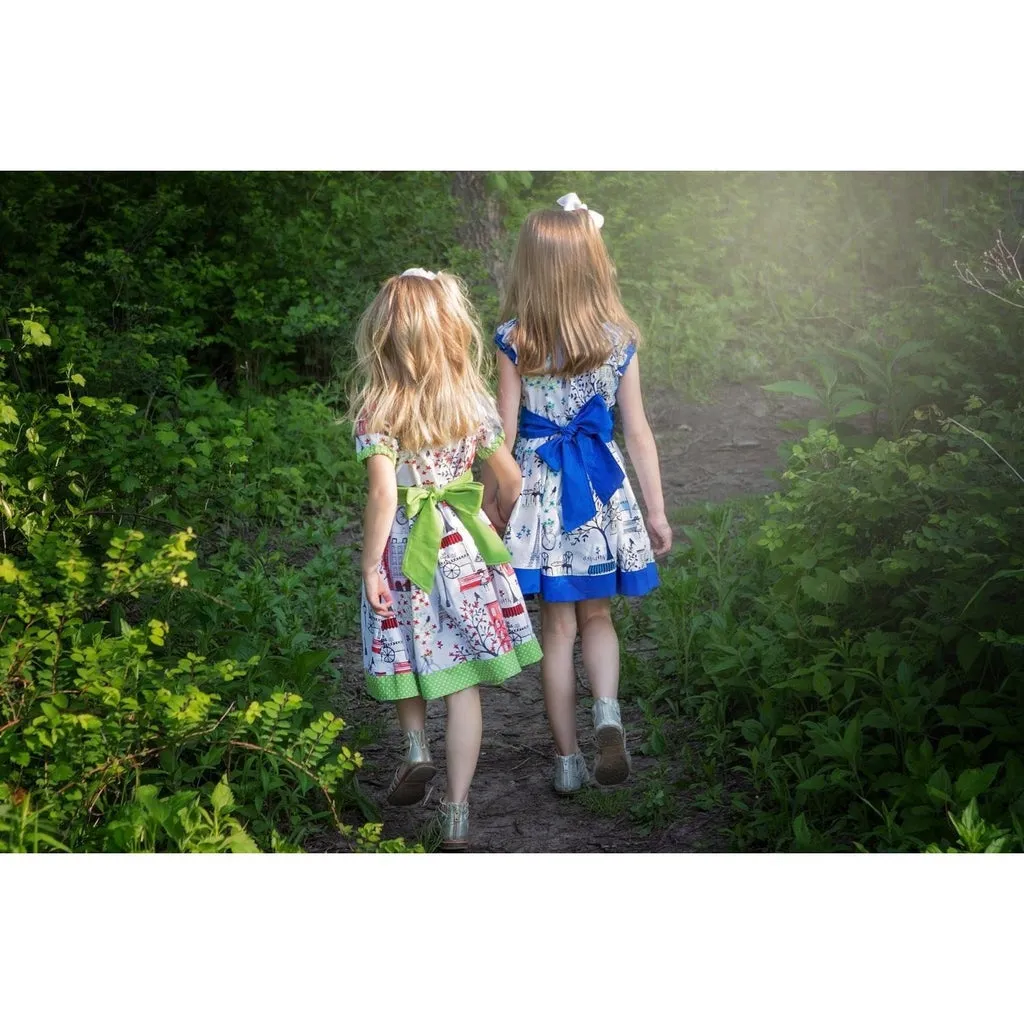 Girls Green Paris Dress