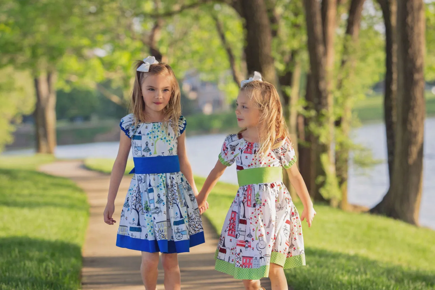 Girls Green Paris Dress
