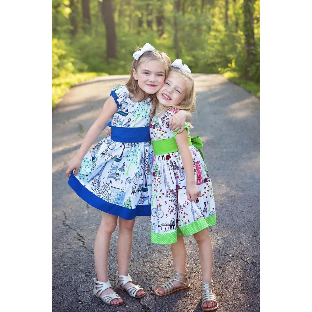 Girls Green Paris Dress