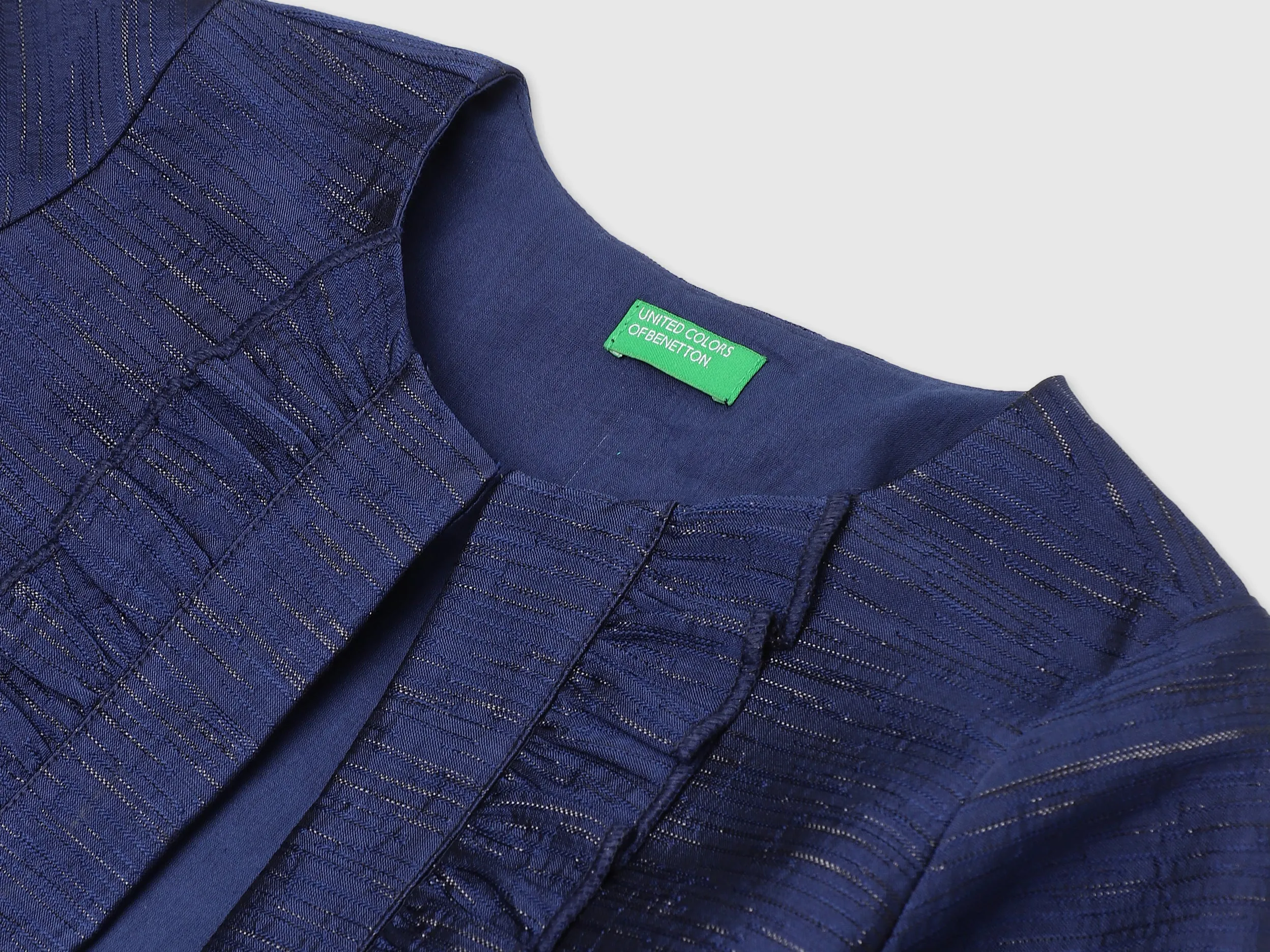 Girls Navy Long Sleeve Frill Jacket