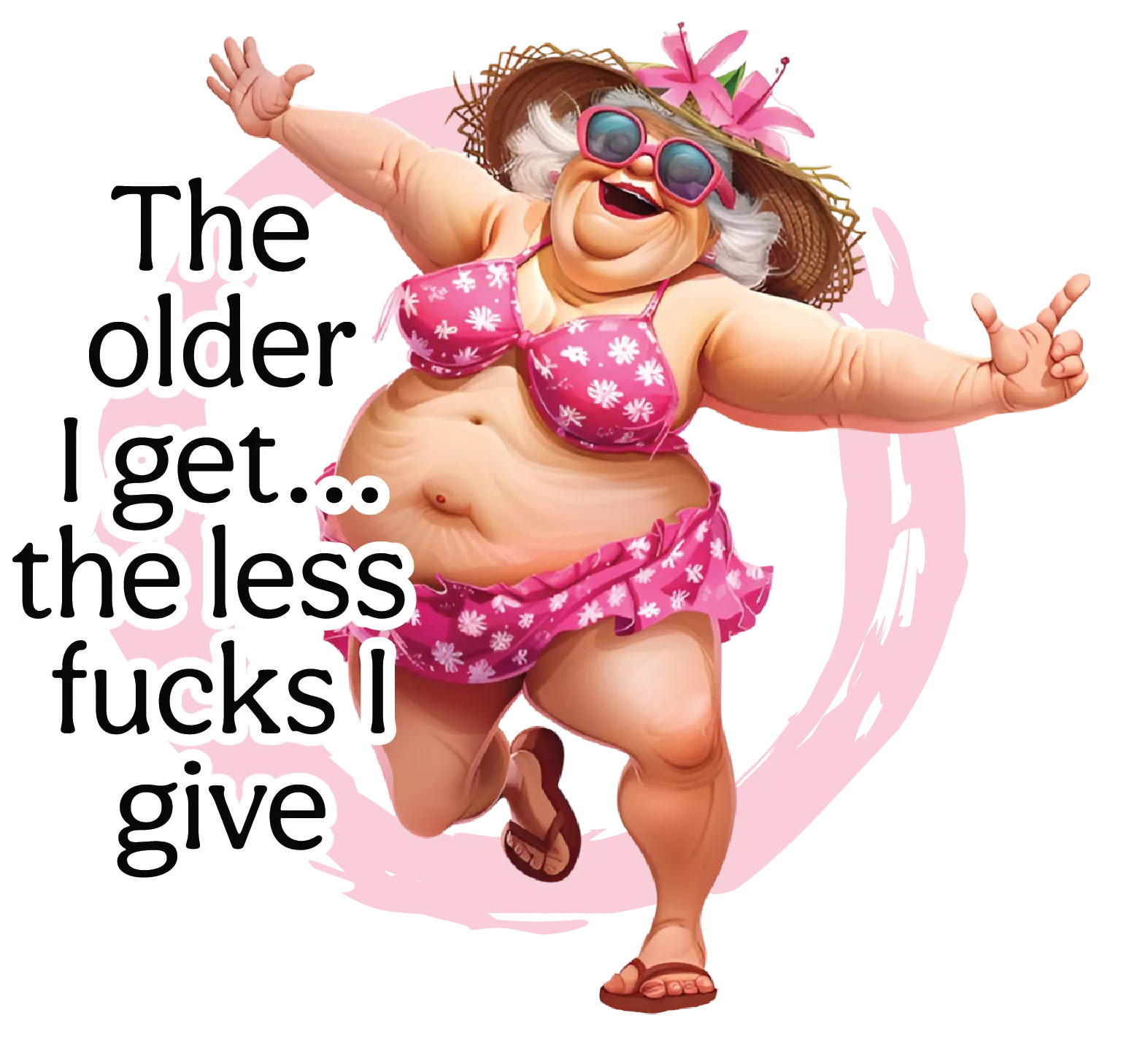 Granny heat transfer, press and peel, no shirt