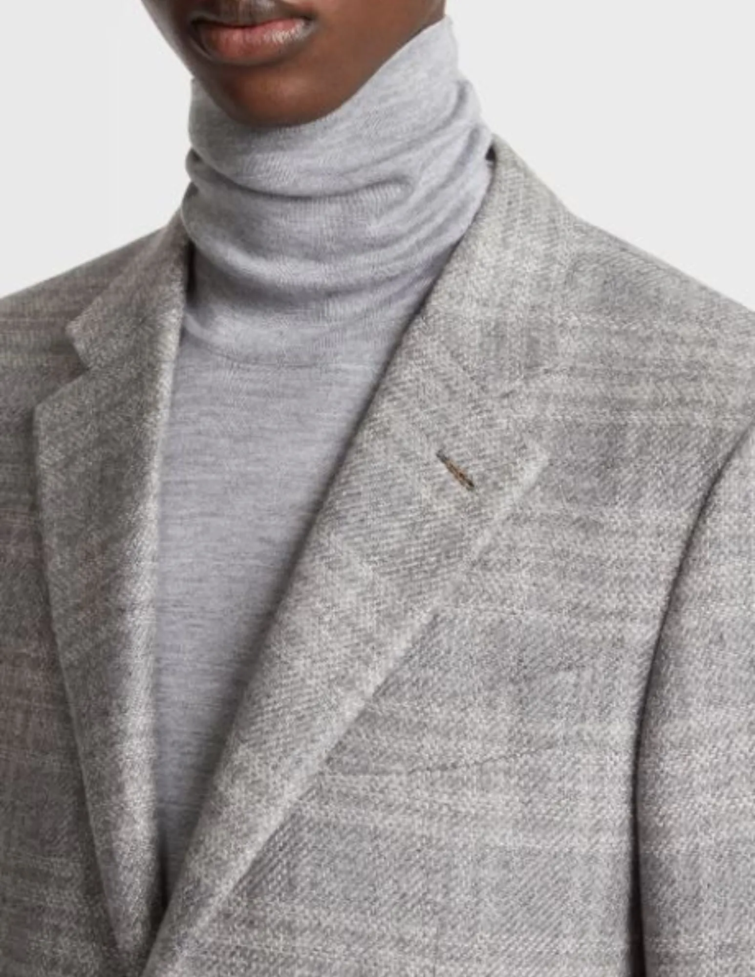 Grey and Light Beige Cashmere Blend Jacket
