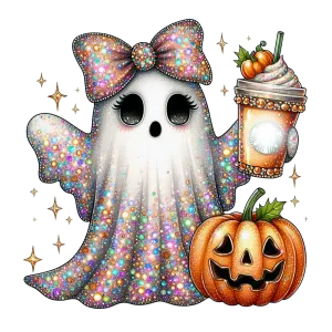 Heat transfer, faux glitter ghost, press and peel, made to order
