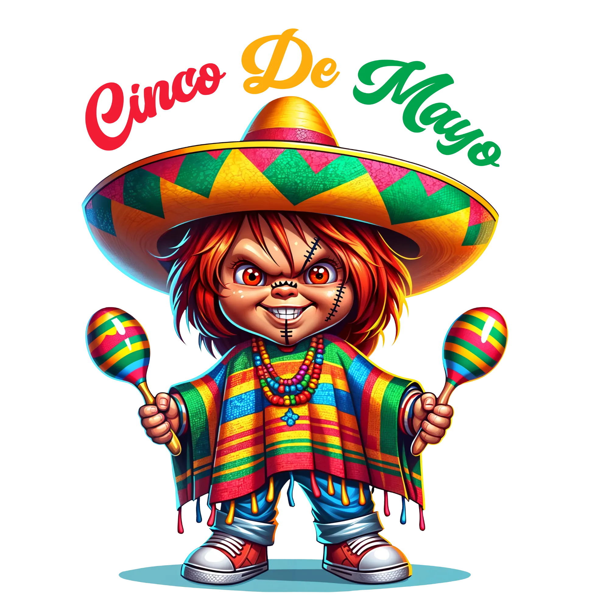 horror, cinco de mayo, heat transfer, press and peel