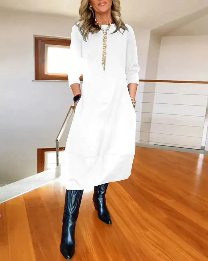Hot Sale 52% OffLong Sleeve Round Neck Dress