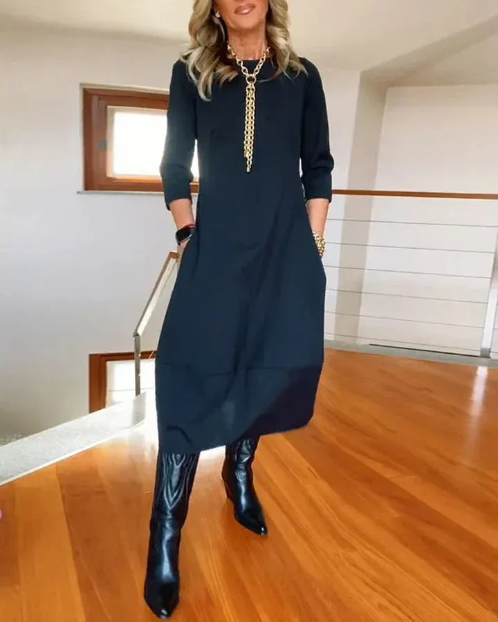 Hot Sale 52% OffLong Sleeve Round Neck Dress