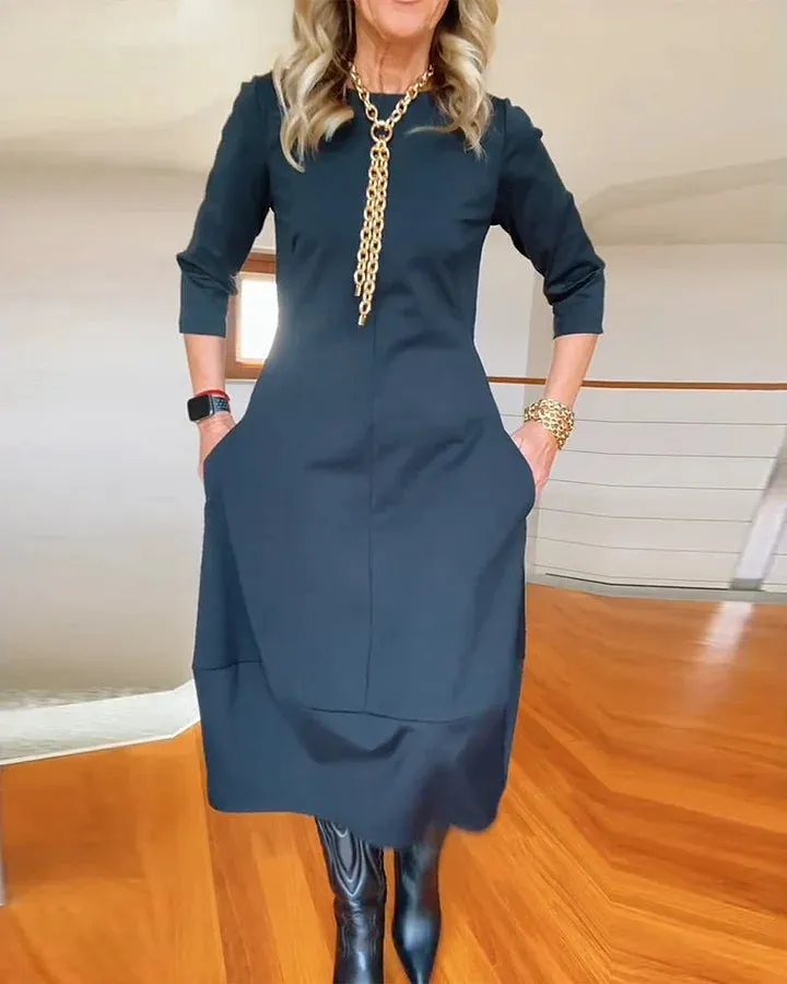 Hot Sale 52% OffLong Sleeve Round Neck Dress