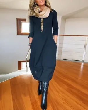 Hot Sale 52% OffLong Sleeve Round Neck Dress