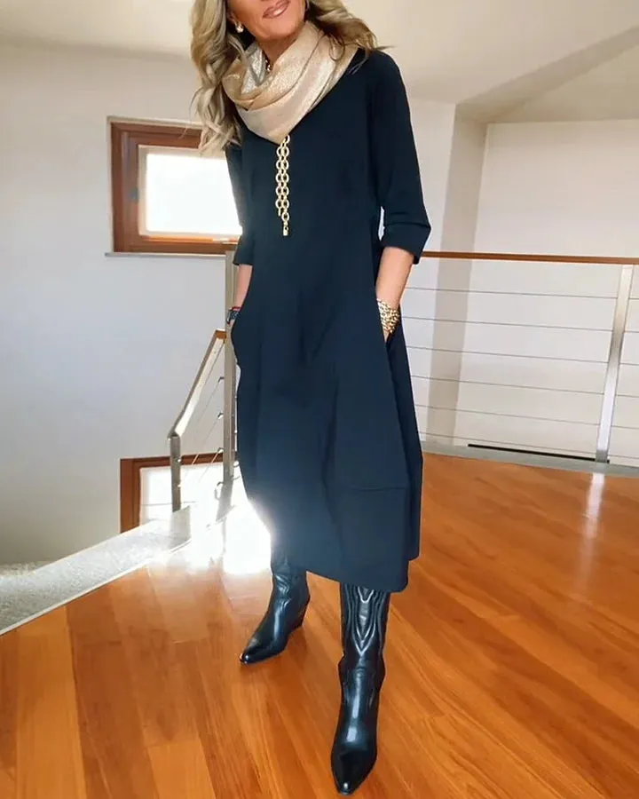 Hot Sale 52% OffLong Sleeve Round Neck Dress