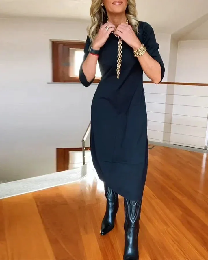Hot Sale 52% OffLong Sleeve Round Neck Dress