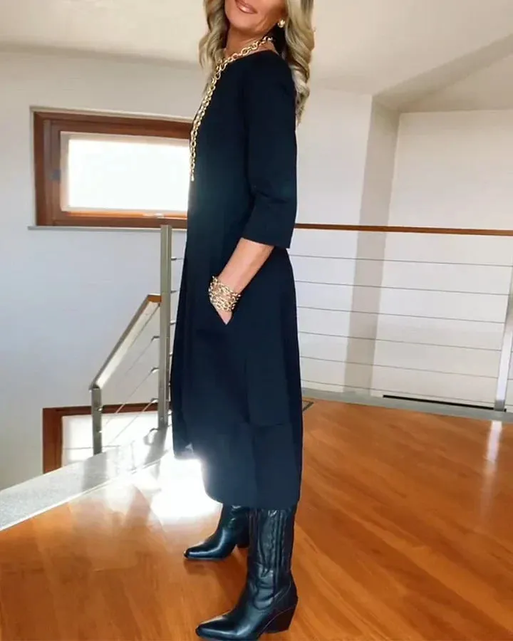 Hot Sale 52% OffLong Sleeve Round Neck Dress
