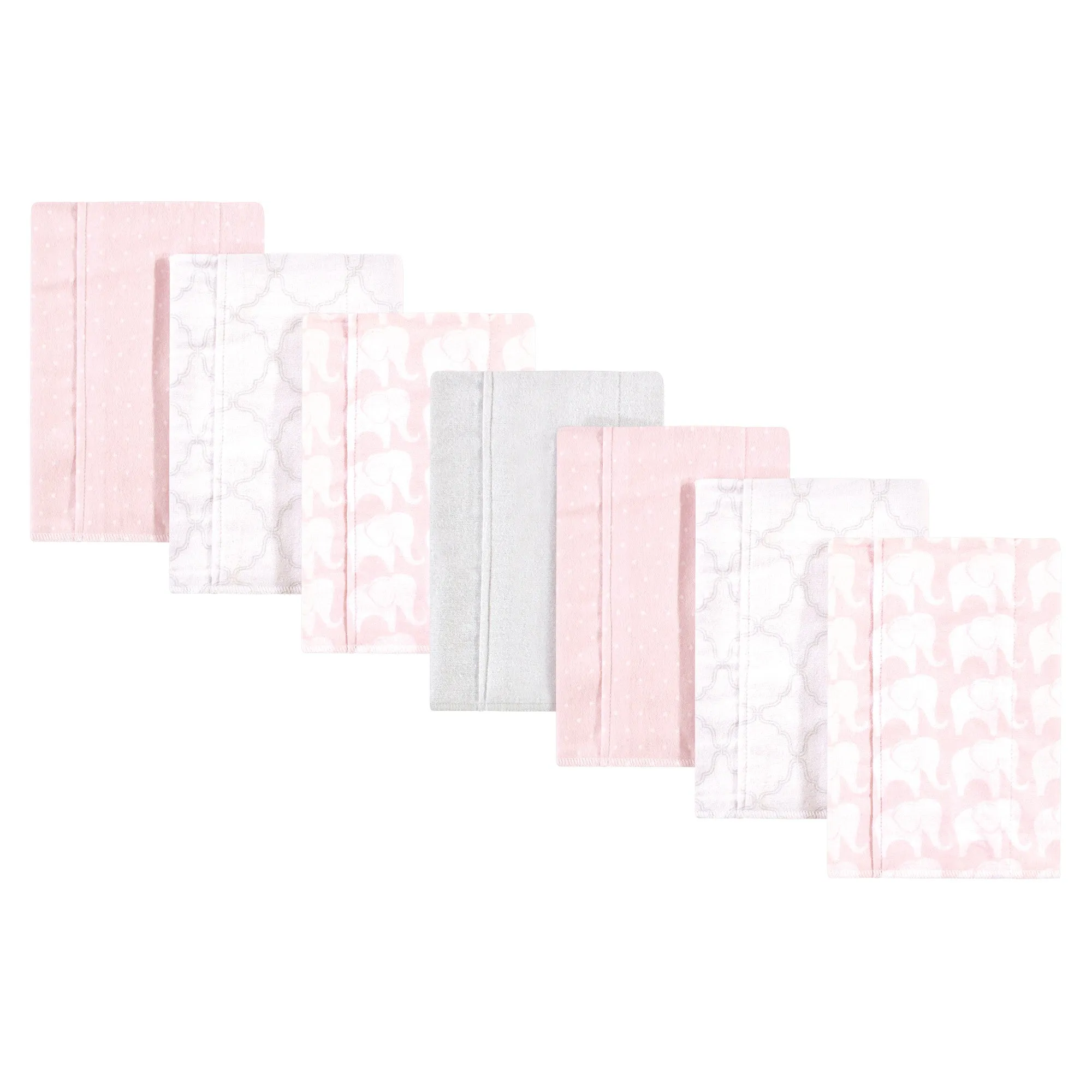 Hudson Baby Cotton Flannel Burp Cloths, Girl Elephant
