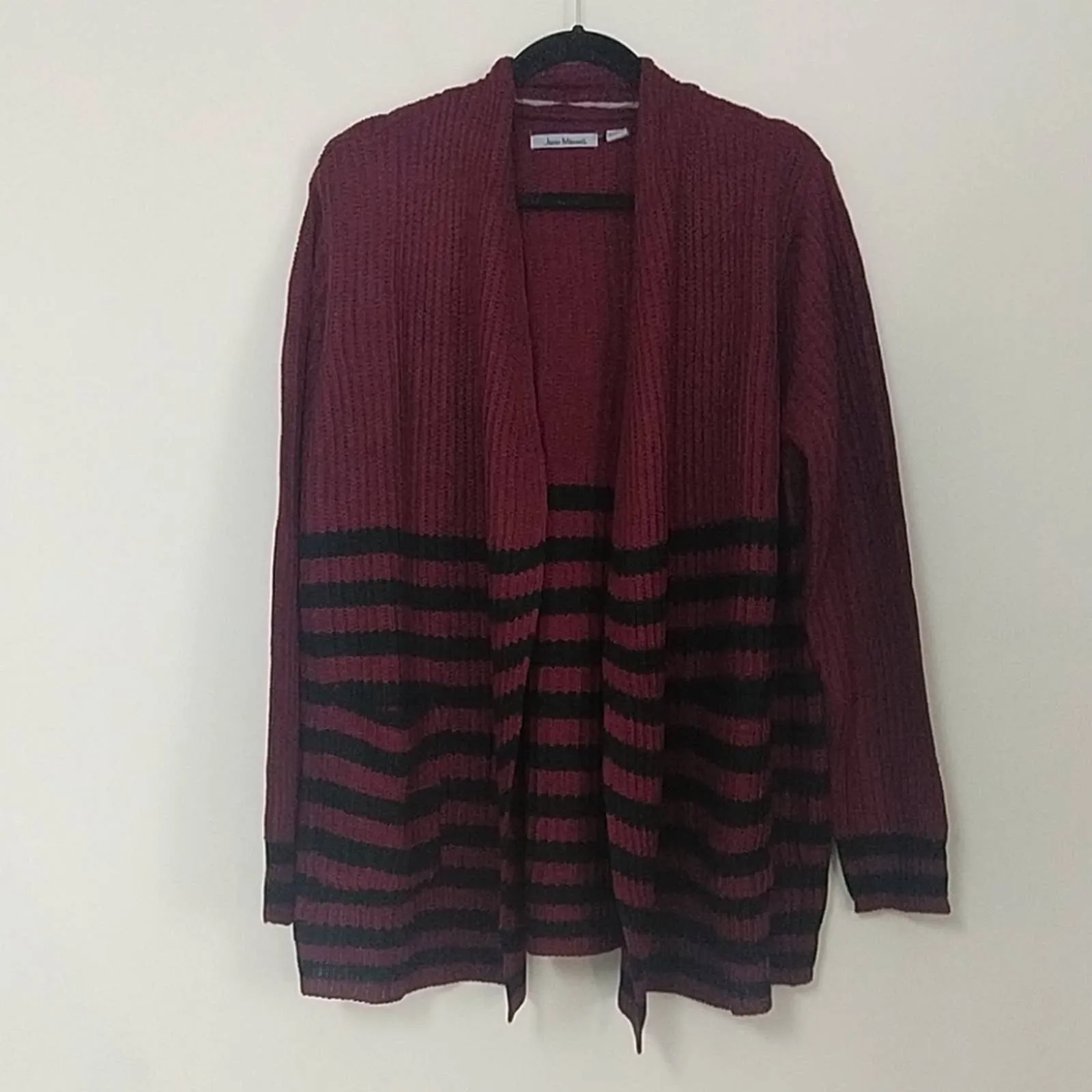 Jason Maxwell Striped Cardigan Deep Wine
