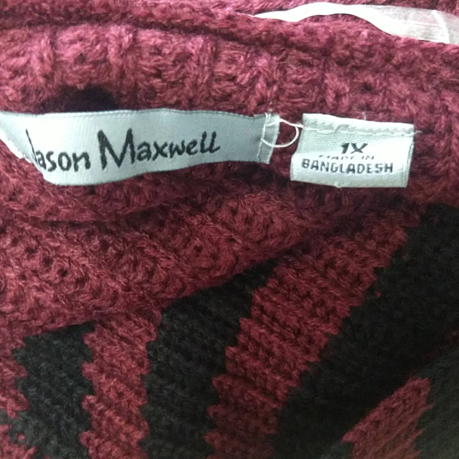 Jason Maxwell Striped Cardigan Deep Wine