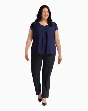 Josephine Flutter Sleeve Blouse | Navy