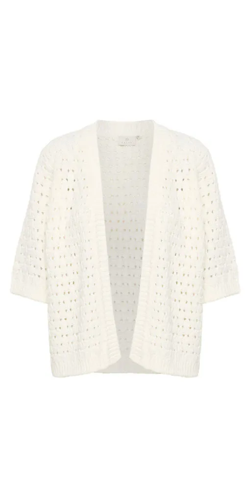 Kaffe Open Knit Cardy, white