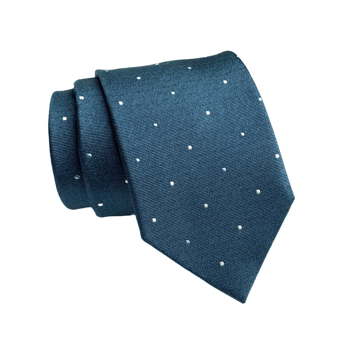 Lake Luzerne Polka Dot Silk Tie, Turquoise / White / Light Blue