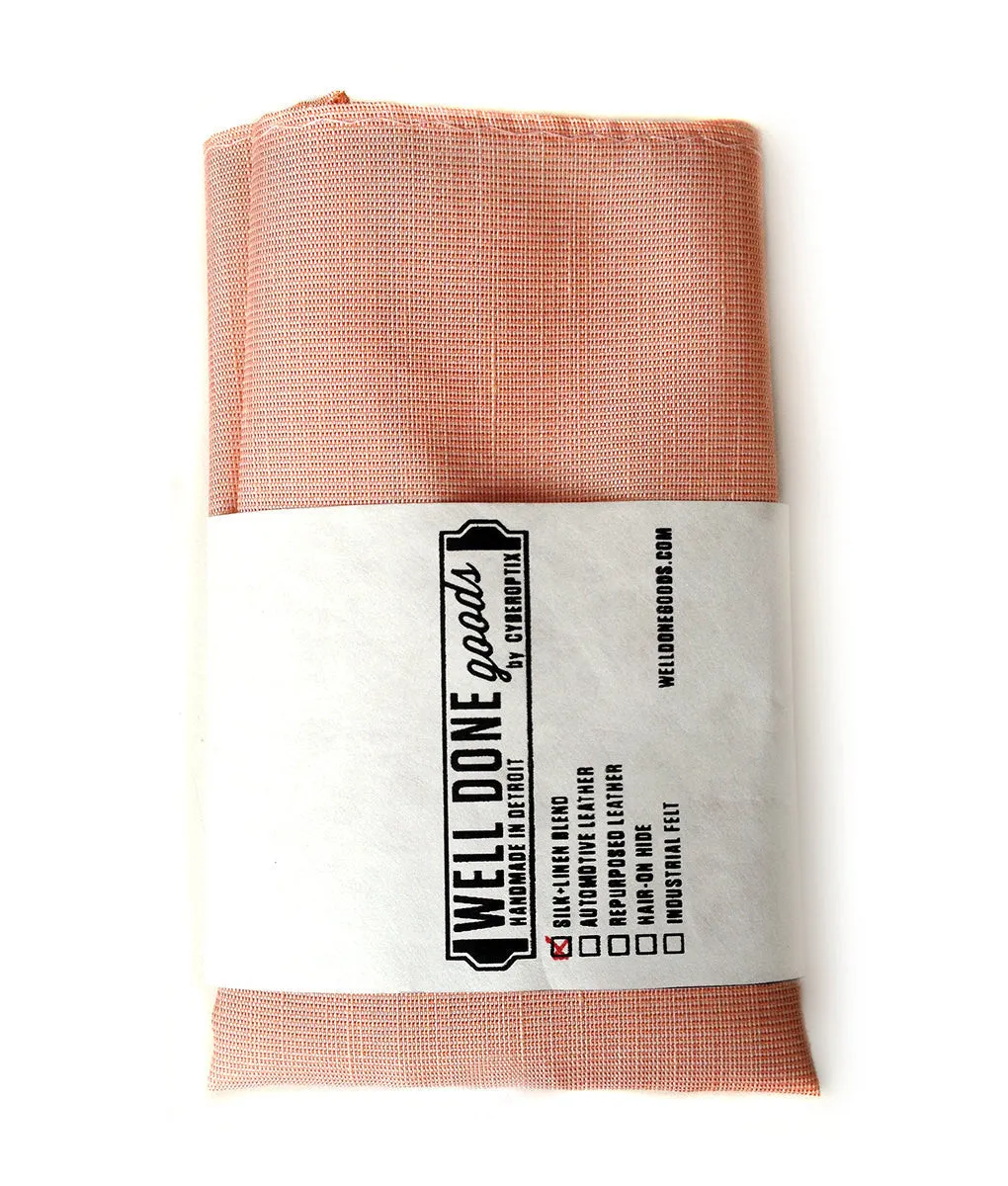 Light Coral Linen Pocket Square. Solid Salmon, Sherwood