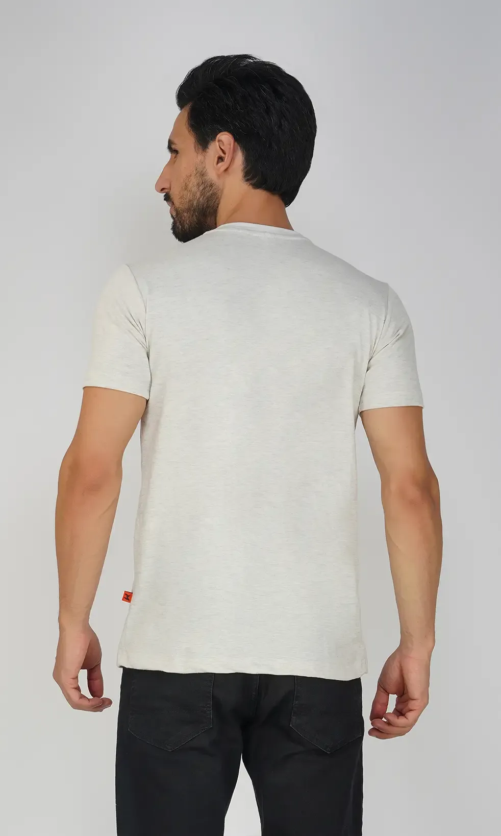 Mebadass Cotton Men's Basic Solid Halfsleeves T-shirts - Light Grey