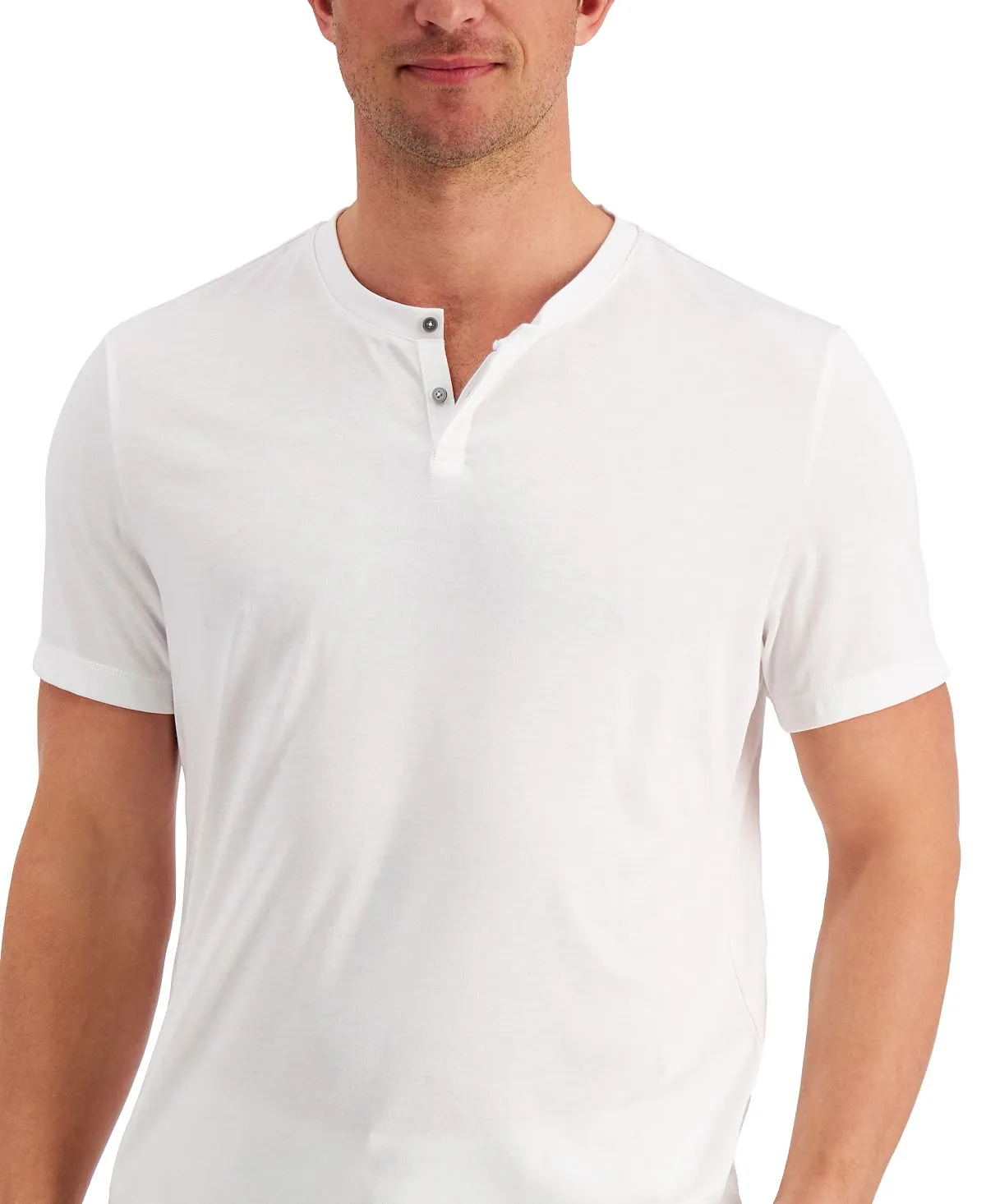 Men's solid henley sneakers created for Macy's Alfani, white