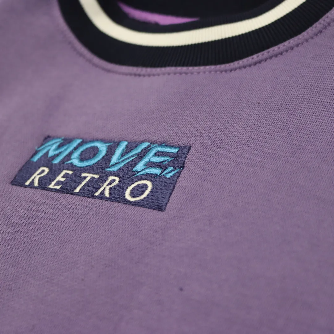 MOVE Retro Sweatshirt - Purply, Sky Blue & Navy