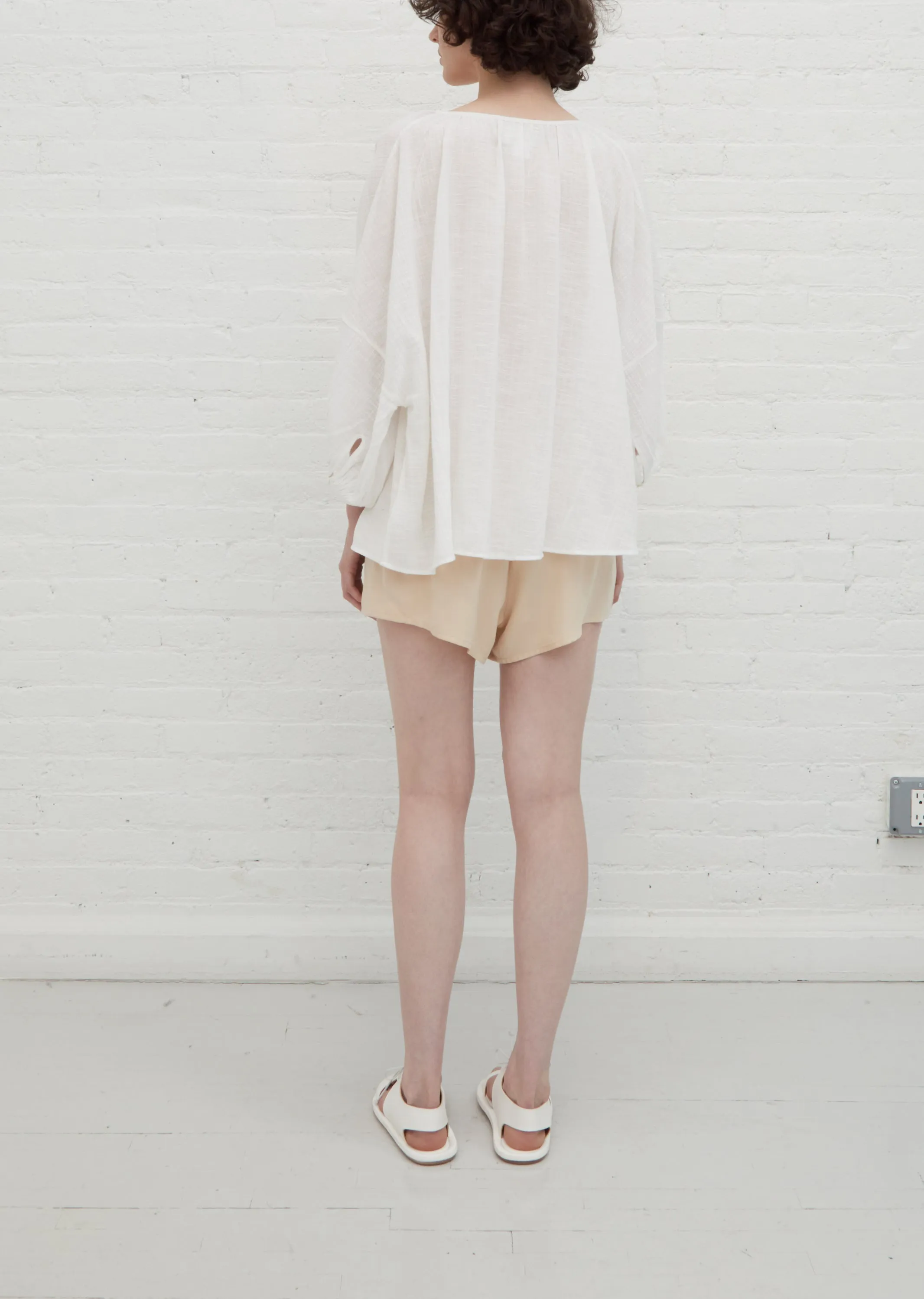 Nira Peasant Blouse — White