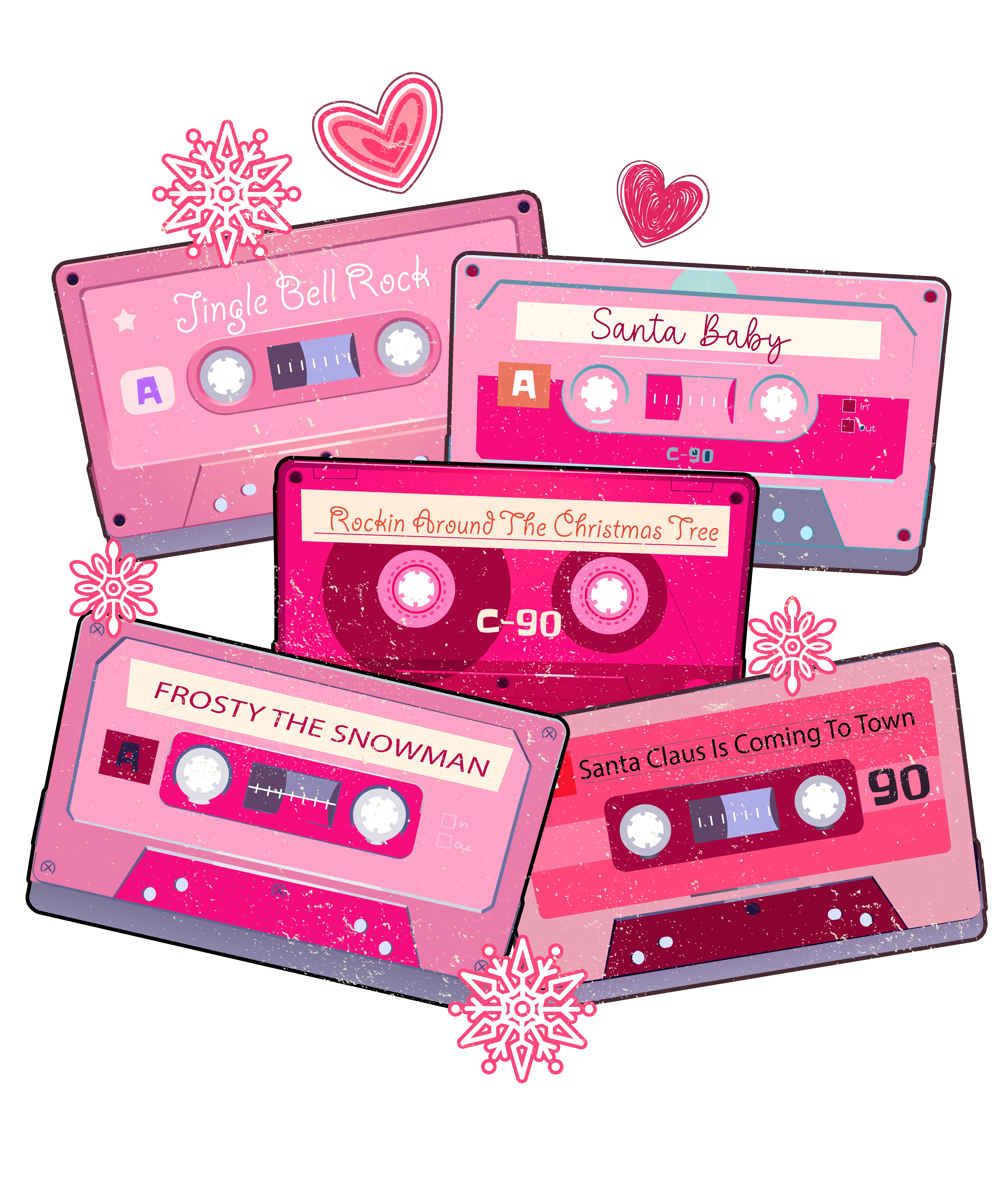 Pink tapes, heat transfer, press and peel