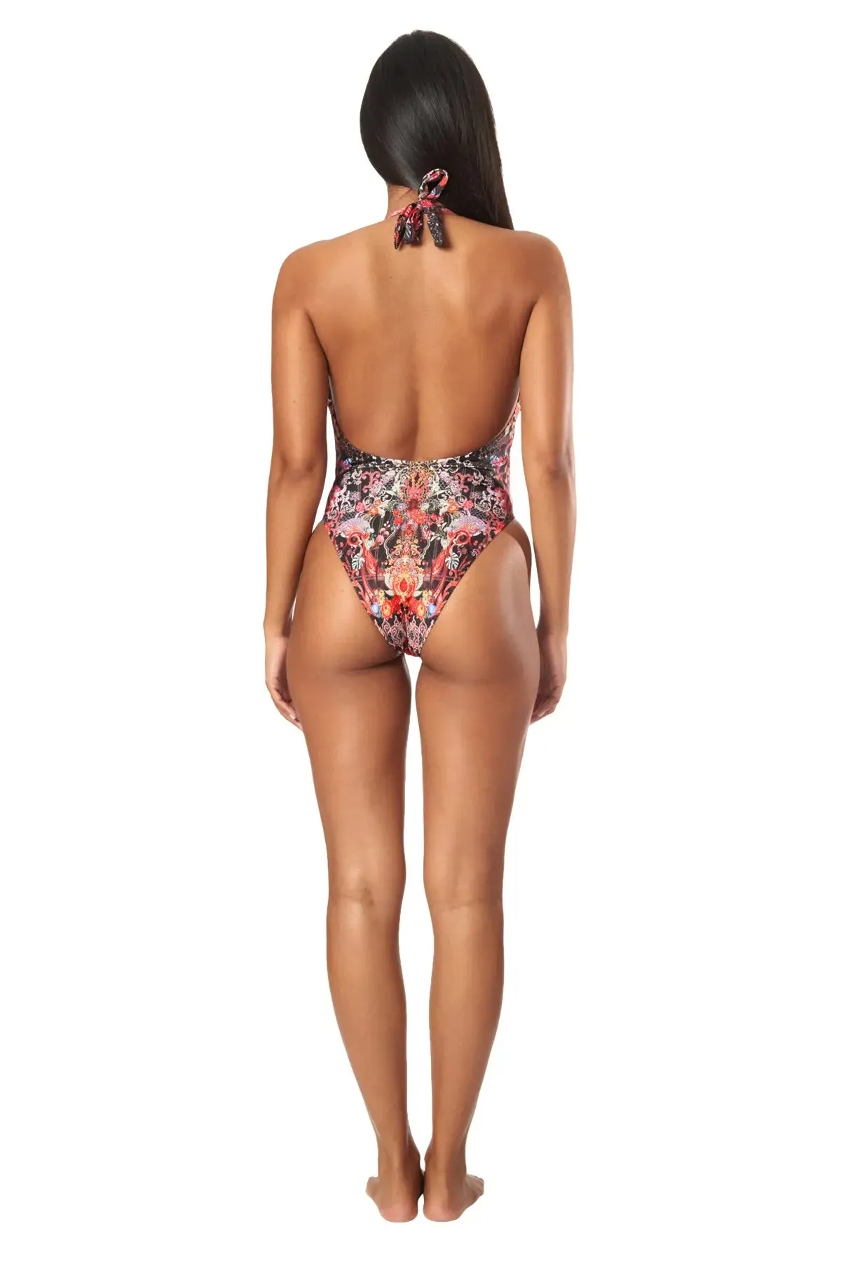 Plunging V-Neck One-Piece Swimsuit