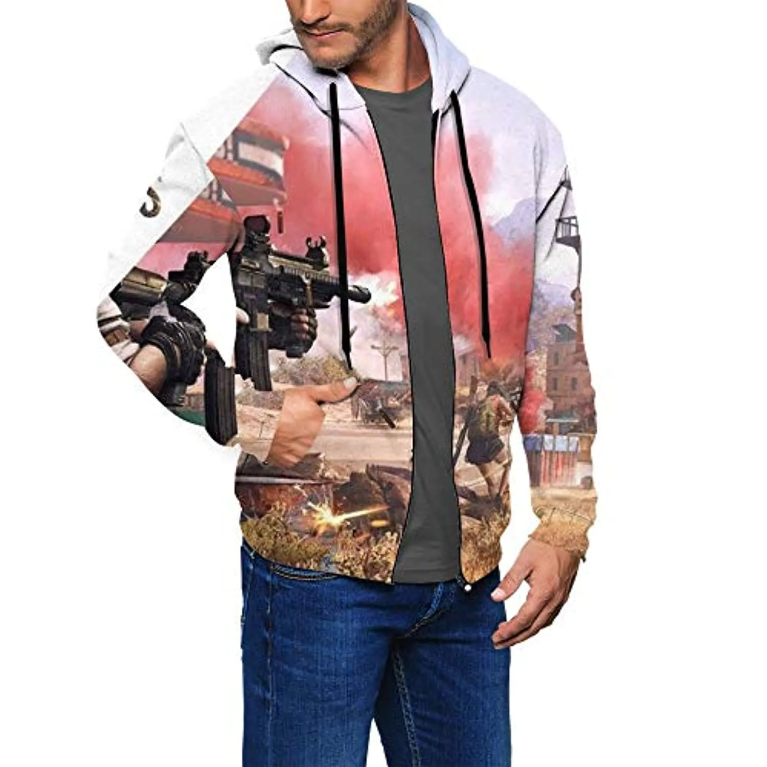 PUBG Hoodies - 3D Print Game Playerunknown's Battlegrounds Pullover with Pockets Colorful